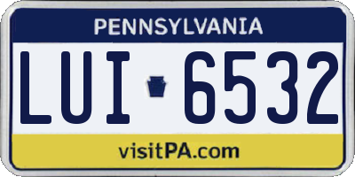 PA license plate LUI6532