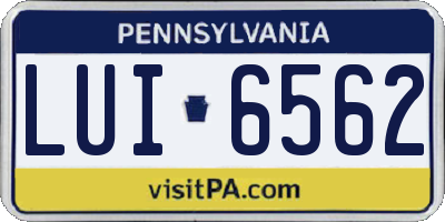 PA license plate LUI6562
