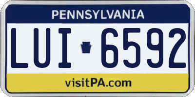 PA license plate LUI6592