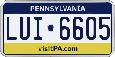 PA license plate LUI6605