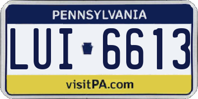 PA license plate LUI6613
