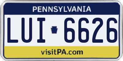 PA license plate LUI6626