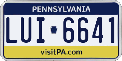 PA license plate LUI6641