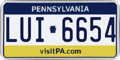 PA license plate LUI6654