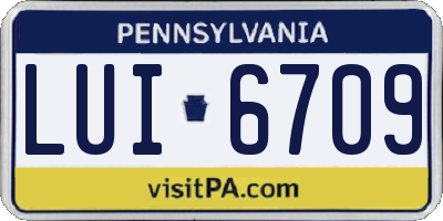 PA license plate LUI6709