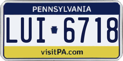 PA license plate LUI6718