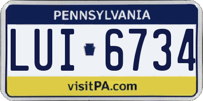 PA license plate LUI6734