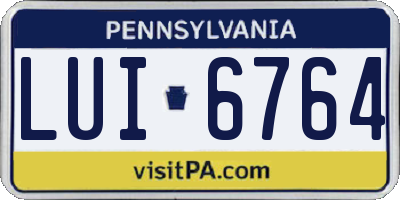 PA license plate LUI6764