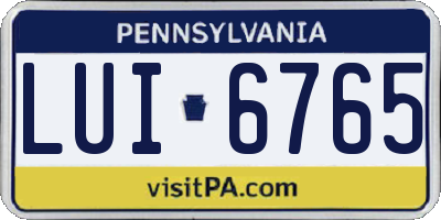 PA license plate LUI6765