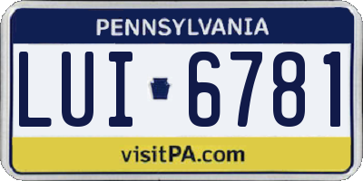 PA license plate LUI6781