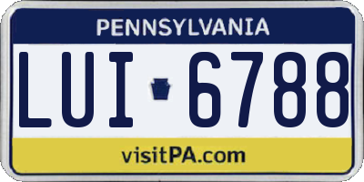 PA license plate LUI6788