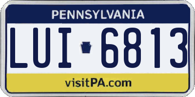 PA license plate LUI6813