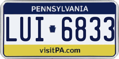 PA license plate LUI6833