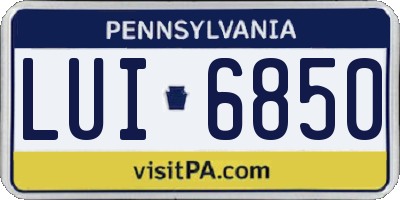 PA license plate LUI6850