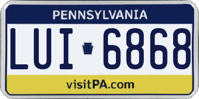PA license plate LUI6868
