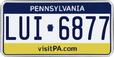 PA license plate LUI6877