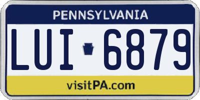 PA license plate LUI6879