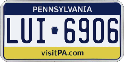 PA license plate LUI6906