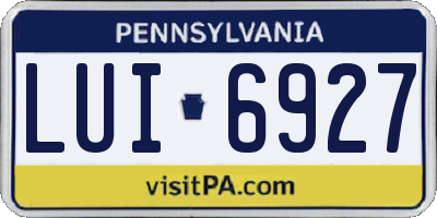PA license plate LUI6927