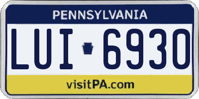 PA license plate LUI6930