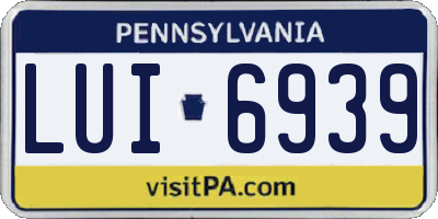 PA license plate LUI6939