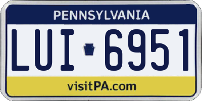 PA license plate LUI6951