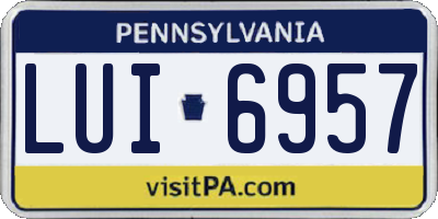 PA license plate LUI6957
