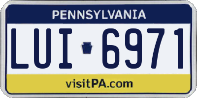 PA license plate LUI6971