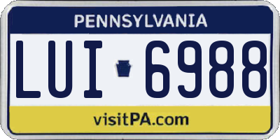 PA license plate LUI6988