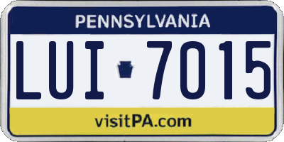 PA license plate LUI7015