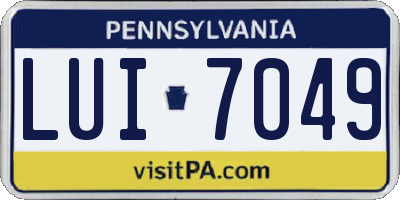 PA license plate LUI7049