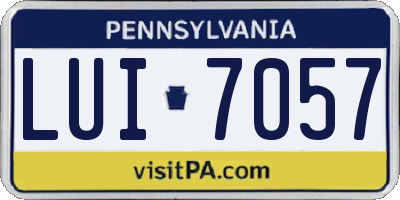 PA license plate LUI7057