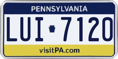 PA license plate LUI7120