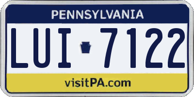 PA license plate LUI7122