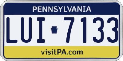 PA license plate LUI7133