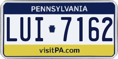 PA license plate LUI7162