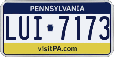 PA license plate LUI7173