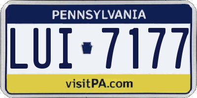 PA license plate LUI7177