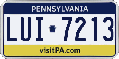 PA license plate LUI7213