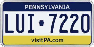 PA license plate LUI7220