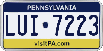 PA license plate LUI7223