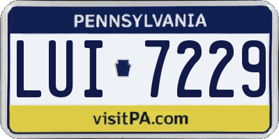 PA license plate LUI7229