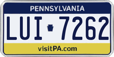 PA license plate LUI7262