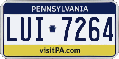 PA license plate LUI7264