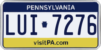 PA license plate LUI7276