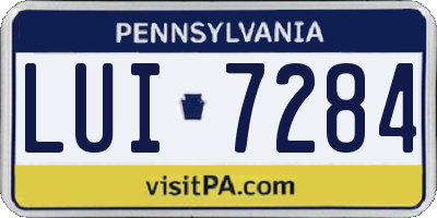 PA license plate LUI7284