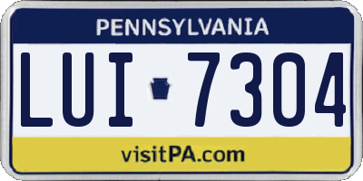PA license plate LUI7304