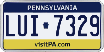 PA license plate LUI7329