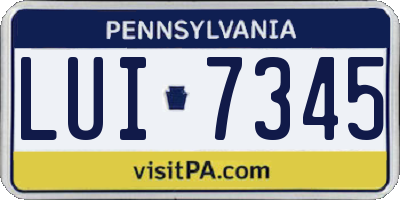 PA license plate LUI7345