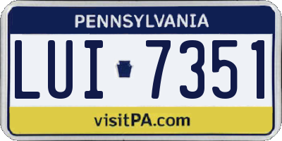 PA license plate LUI7351